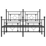 vidaXL Cadre de lit métal avec tête de lit/pied de lit noir 140x190 cm