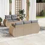vidaXL Salon de jardin avec coussins 6 Pièces beige résine tressée