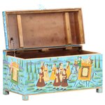 vidaXL Boîte de rangement peinte à la main 80x40x40cm Bois de manguier