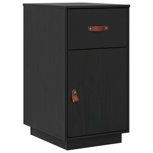vidaXL Armoire de bureau Noir 40x50x75 cm Bois massif de pin