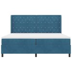 vidaXL Lit à Ressorts avec Matelas LED Bleu 200 x 200 cm Velours