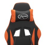 vidaXL Chaise de jeu pivotante Noir et orange Similicuir