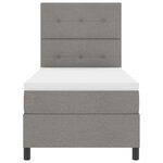 vidaXL Lit à ressorts avec matelas avec LED Taupe 90 x 190 cm tissu