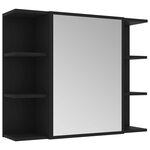 vidaXL Ensemble de meubles de salle de bain 3 Pièces Noir Aggloméré