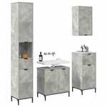 vidaXL Ensemble de mobilier de salle de bain avec tiroir Gris béton