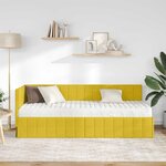 vidaXL Cadre de lit d'angle avec matelas 2 Pièces Jaune Velours