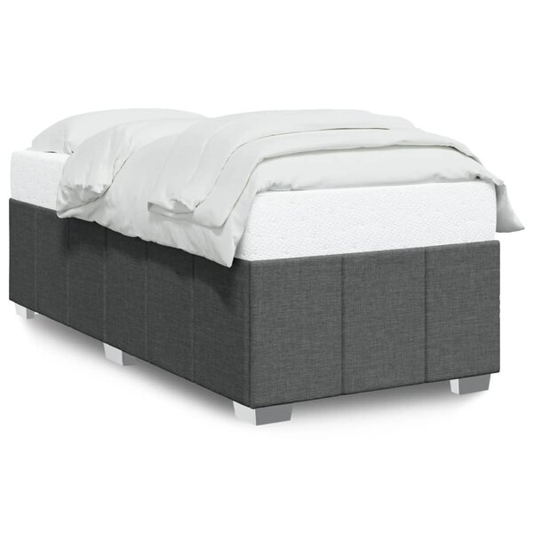 vidaXL Cadre de lit sans matelas gris foncé 80x200 cm tissu