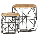 vidaXL Tables basses 2 Pièces Bois solide de manguier