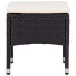 vidaXL Mobilier d'extérieur 5 Pièces Noir Résine tressée et bois d'acacia