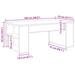 vidaXL Table basse Chêne Noir 102x55x42 cm Bois d'ingénierie