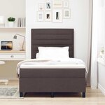 vidaXL Lit à ressorts avec matelas Marron foncé 120 x 200 cm tissu