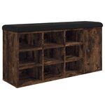 vidaXL Banc à chaussures chêne fumé 102x32x50 cm bois d'ingénierie