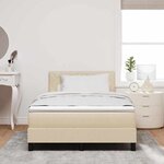 vidaXL Lit avec sommier à ressort et matelas & crème 120x200 cm Tissu