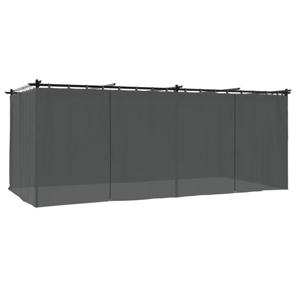 vidaXL Tonnelle avec rideaux anthracite 6x3 m acier