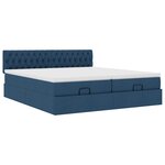 VidaXL Cadre de lit ottoman avec matelas bleu 180x200 cm tissu