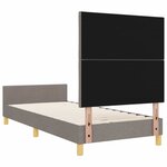 vidaXL Cadre de lit avec tête de lit Taupe 100 x 200 cm tissu