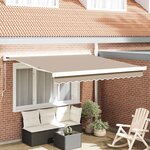 vidaXL Auvent Rétractable Beige 350 x 250 cm Tissu  Métal