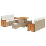 vidaXL Ensemble de canapé de jardin 9 Pièces Beige et crème