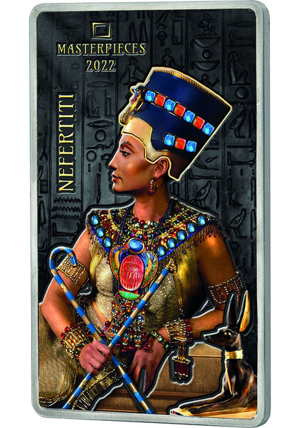 Pièce de monnaie en Argent - Or 16 Dollars  40 Dollars g 200 Ag - 10 Au Millésime 2022 Masterpieces NEFERTITI