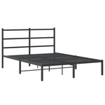 vidaXL Cadre de lit métal avec tête de lit noir 140x200 cm