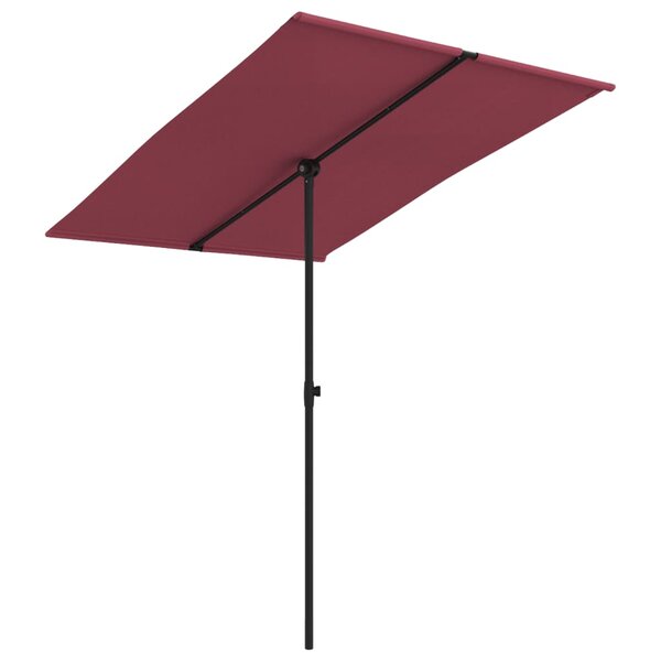 vidaXL Parasol de jardin et mât en aluminium 2x1 5 m rouge bordeaux