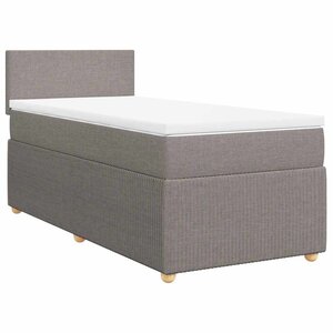 vidaXL Sommier à lattes de lit avec matelas Taupe 90x200 cm Tissu