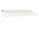 vidaXL Auvent automatique avec capteur de vent et LED 450x350 cm Crème