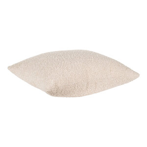 Coussin carré beige en polyester bouclé 45 x 45 cm