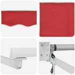 vidaXL Auvent Rétractable Rouge 350 x 250 cm tissu