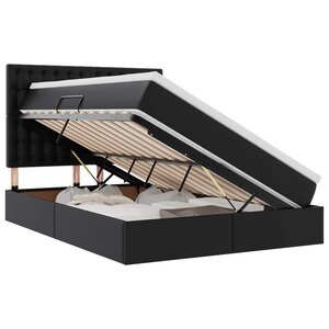 vidaXL Lit de Rangement Noir 140 x 190 cm Cuir synthétique