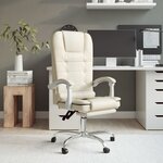 vidaXL Fauteuil de massage inclinable de bureau Crème Similicuir