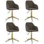 vidaXL Chaises pivotantes à manger lot de 4 gris foncé velours