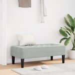 Banc vidaXL Gris clair 113 cm en velours