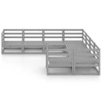 vidaXL Salon de jardin 8 Pièces bois de pin massif