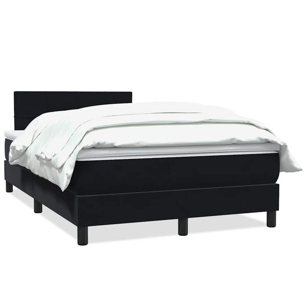 vidaXL Sommier à lattes de lit avec matelas noir 120x210 cm velours
