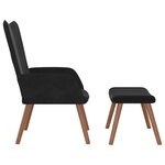 vidaXL Chaise de relaxation avec repose-pied Noir Velours