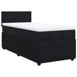 vidaXL Sommier à lattes de lit avec matelas Noir 100x200 cm Velours