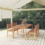 vidaXL Ensemble à manger de jardin 3 Pièces Bois de teck massi