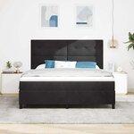vidaXL Lit à ressort LED avec matelas Noir 180 x 200 cm tissu