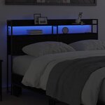 vidaXL Tête de lit avec étagère Chêne noir 135 cm Bois d'ingénierie