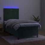 vidaXL Sommier à lattes de lit avec matelas LED Vert foncé 100x200 cm
