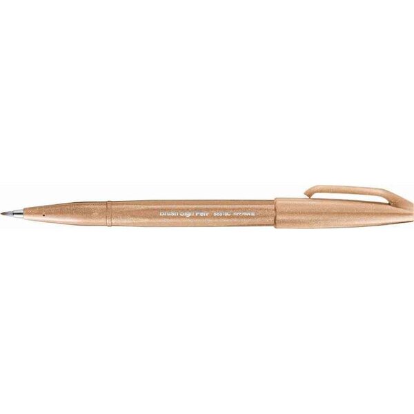 Stylo feutre Brush Sign Pen SES 15  brun x 10 PENTEL ARTS