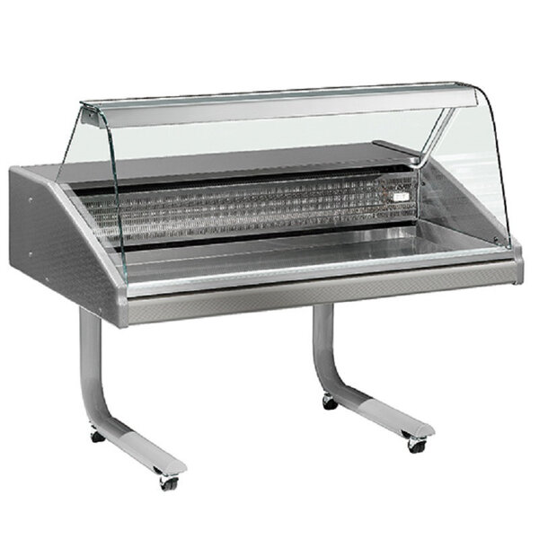 Comptoir réfrigéré professionnel  à poisson - sur roulettes - virtus -  - acier inoxydable1500 mm x980x1280mm