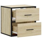 vidaXL Table de chevet murale chêne sonoma 40x31x39 5 cm