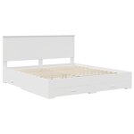 vidaXL Cadre de lit avec tiroir Blanc 180 x 200 cm Bois d'ingénierie