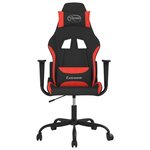 vidaXL Chaise de jeu de massage Noir et rouge Tissu