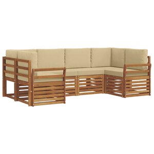 vidaXL Ensemble de canapé d'angle avec coussin 6 Pièces Naturel