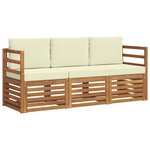 vidaXL Ensembles de canapés avec coussin 3 Pièces Naturel et Crème