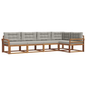 vidaXL Ensemble de canapés d'extérieur 5 pc Naturel et gris clair