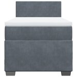 vidaXL Sommier à lattes de lit et matelas Gris foncé 90x200 cm Velours